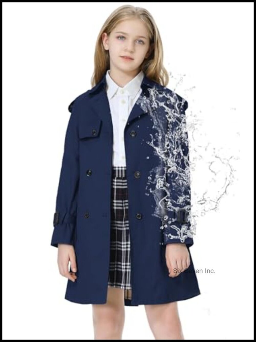 Water-Resistant Double Breasted Trench Coat Mid-Length Belted Outerwear